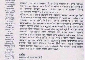 पत्रकार बिसीलाई सहयोगका लागि महासंघको आग्रह