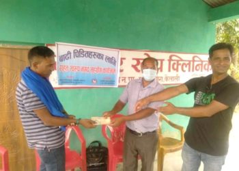 भजनीका बाढीपीडितलाई सुदुपश्चिमेली नेपाली समाज अमेरिकाकाे