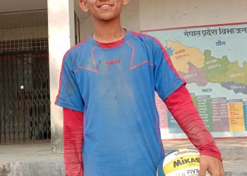भलिबलमा भबिस्य खोज्दै कान्छा खेलाडी बिशाल