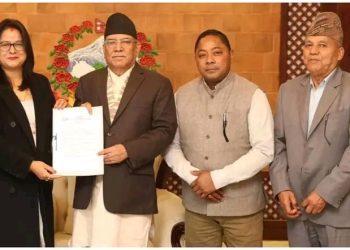 नगर प्रमुखद्वारा प्रधानमन्त्रीलाई ज्ञापन पत्र