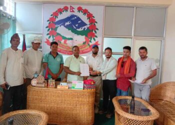 राजनीतिक दलको नगर प्रमुखलाई ज्ञापनपत्र
