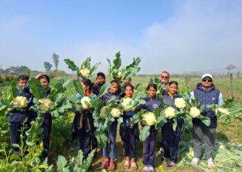 बिद्यार्थीको लोभलाग्दो करेसाबारी